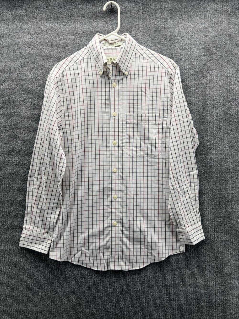 Orvis Shirt Men XS White Check Long Sleeve Button Up Cotton Pocket Casual